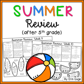 Preview of Summer Review For After 5th Grade | Math and Language Arts