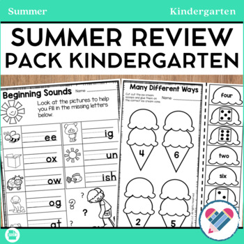 Preview of Summer Review Kindergarten