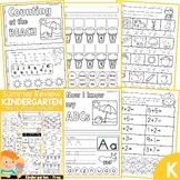 Summer Review Kindergarten Math & Literacy Worksheets & Ac