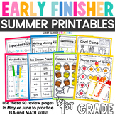Summer Review & May Early Finishers for 1st Grade | ELA & 
