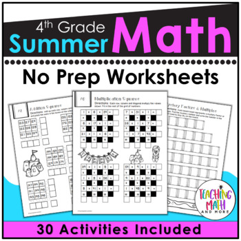 summer packet 4th grade math by kelly mccown teachers pay teachers