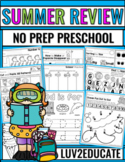Summer Review NO PREP Preschool Packet