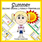 Summer Review No Prep Literacy Worksheets 2nd grade | ELA 