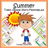 Summer Review No Prep Math Worksheets 3rd grade | Math Rev