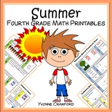 Summer Review No Prep Math Worksheets 4th grade | Math Rev