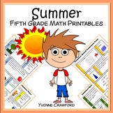 Summer Review No Prep Math Worksheets 5th grade | Math Rev