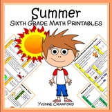 Summer Review No Prep Math Worksheets 6th grade | Math Rev
