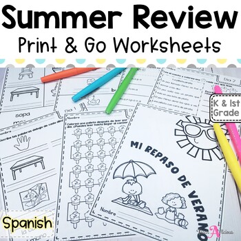 Preview of Summer Review Package | Paquete de Repaso de Verano | Spanish