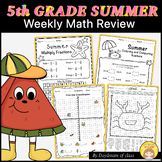 Summer Review Packet 5th Grade Weekly Math Worksheet