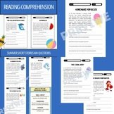 Summer Review Packet | Math and Reading Bundle for 1st and