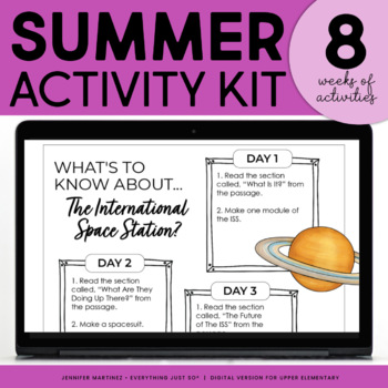 Preview of End of the Year ELA Activities - Summer Fun Packet - Reading & Writing Prompts