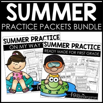 Preview of Summer Review Packets Kindergarten Preschool and PreK Summer Practice Bundle