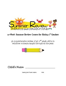 Preview of Summer Review Phonics & Language for Rising 3rd Graders (2nd Grade Standards)