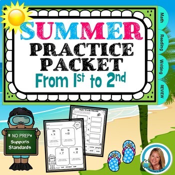 Preview of First Grade Summer Packet | From 1st grade to 2nd