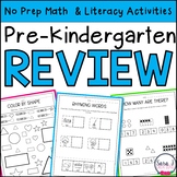 Summer Packet Review PreK Preschool Math and ELA Literacy 