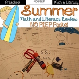 Summer Review: PreK / Preschool NO PREP (Math & Literacy) 