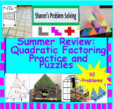 Summer Review: Quadratic Factoring Practice and Puzzles