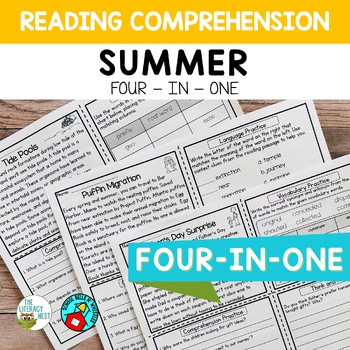 Preview of Summer Review Reading Comprehension Activities for Upper Elementary