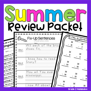 Preview of Summer Review Skills Packet NO PREP