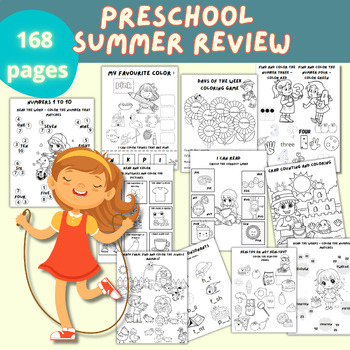 Preview of Summer Review Packet  Kindergarten Preschool -End of Year Activity No Prep