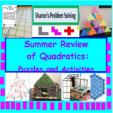 Summer Review of Quadratics: Puzzles and Activities