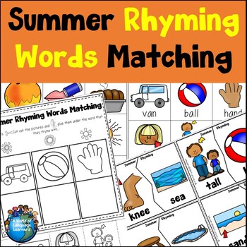 summer rhyming activities by a world of language learners tpt