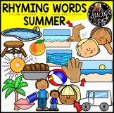 Summer Rhyming Words Clip Art Set {Educlips Clipart}