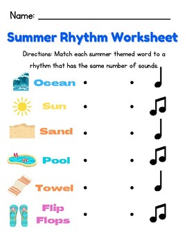 Preview of Summer Rhythm Worksheet