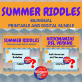 Summer Riddles - Bilingual Activity Task Cards and Posters Bundle