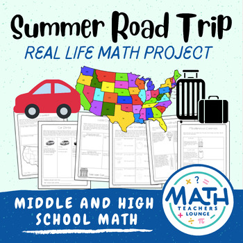 Preview of Summer Road Trip - Real Life Math Project Based Learning PBL