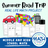 Summer Road Trip - Real Life Math Project Based Learning PBL