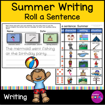 Preview of Occupational Therapy Summer Handwriting Roll a Silly Sentence or Story Starters