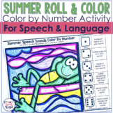 Summer Roll and Color by Number for Speech and Language Therapy