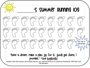 Preview of Summer Running Log