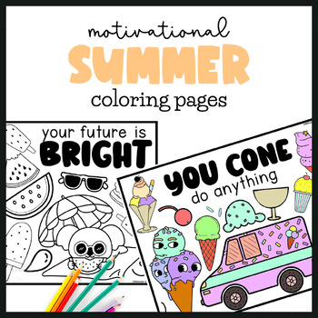 Preview of Summer Coloring Pages | End of Year June Morning Work | Mindful Coloring Sheets