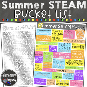 Preview of Summer STEAM Bucket List - 30 Free, Easy Summer STEM Activities for Kids