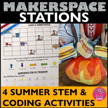 Preview of Summer STEM Activities Makerspace Stations STEAM Challenges Unplugged Coding