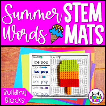 Preview of Summer STEM Mats & Makerspace Activities Building Blocks Kindergarten 1st Grade