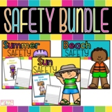 Preview of Summer Safety, Beach Safety, Sun Safety Bundle, Emergent Reader, Writing