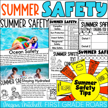 Preview of Summer Safety End of the Year Reading Comprehension Informational Text Unit