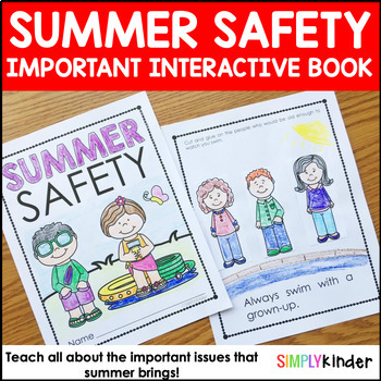 Preview of Summer Safety Review Activity Packet, Interactive Safety Guide for Kindergarten