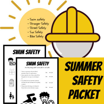 Preview of Summer Safety Packet: Swim, Street, Sun, Stranger & Bike Safety