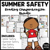 Summer Safety Reading Comprehension Worksheet Bundle Water