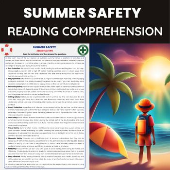 Preview of Summer Safety Reading Comprehension | Essential Tips and Advices