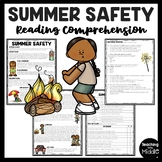 Summer Safety Reading Comprehension Informational Workshee