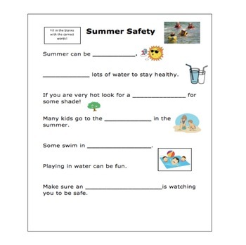 summer safety reading and activity by twins and teaching tpt