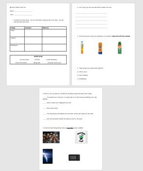 Preview of Summer Safety Test / Quiz