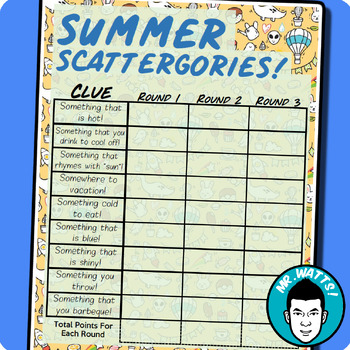 Preview of Summer Scattergories Pack!