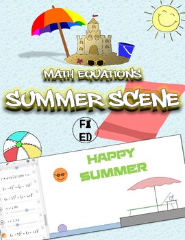 Preview of Summer Scene using Math Equations | Activity for Online Graphing Calculator