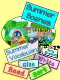 Summer Scenes Summer Vocabulary- Read, Label, Sort & Write